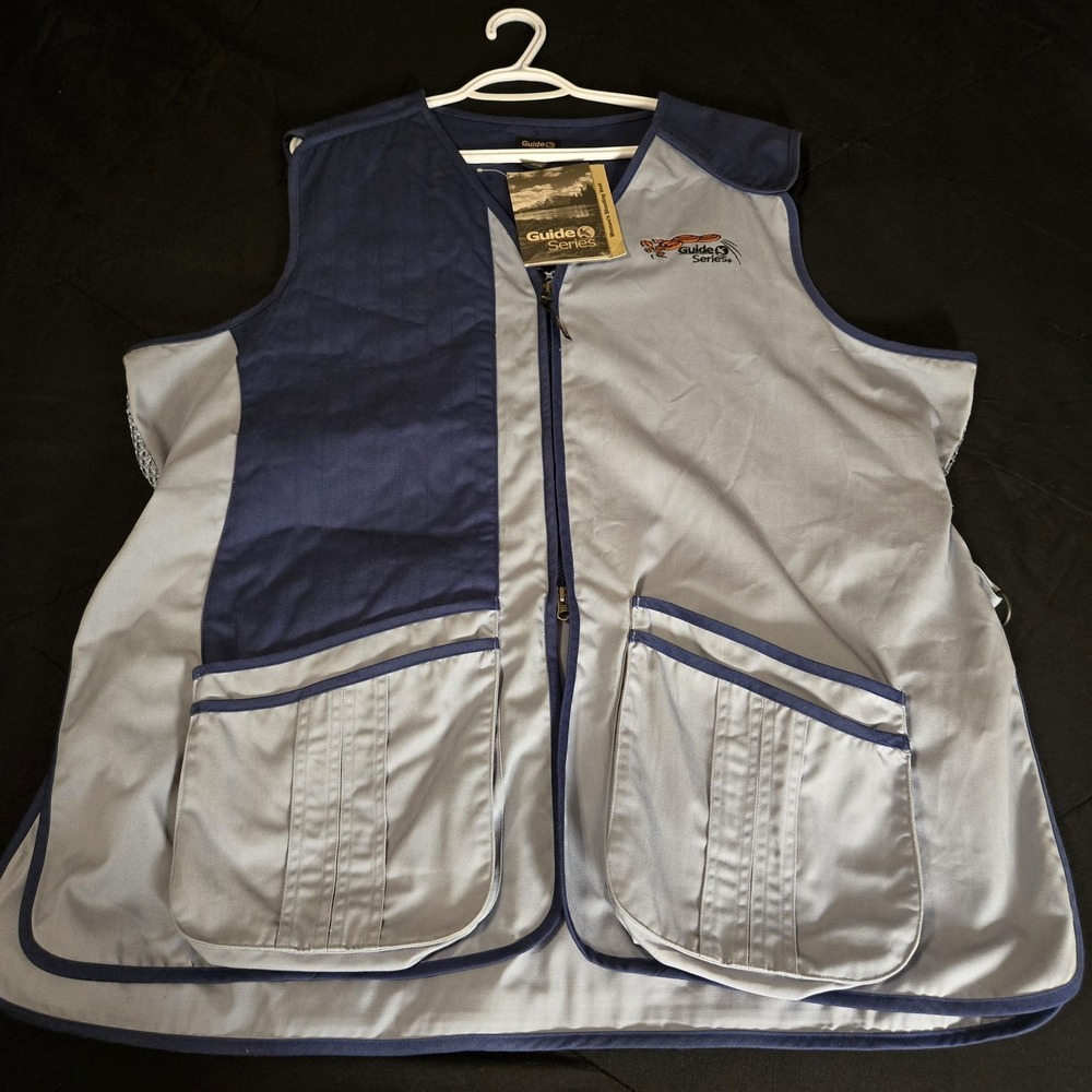 Guide Series NEW Vest Womens 2XL Blue Shooting Canvas Zip Pockets Outdoor Sports